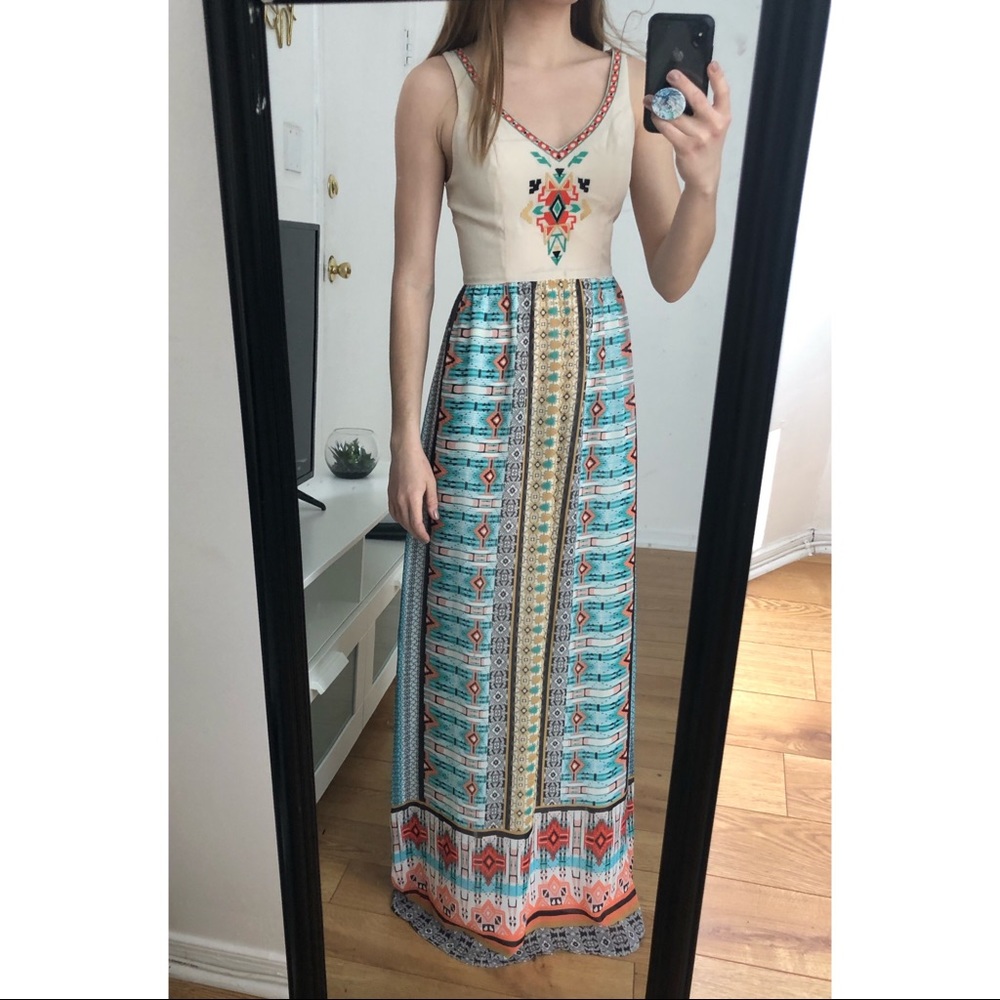 Small tribal print maxi dress